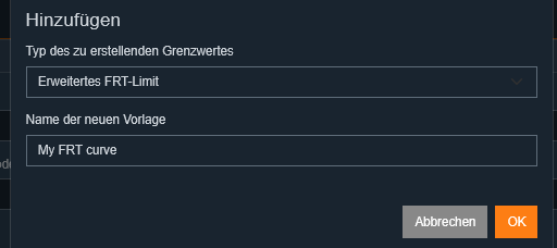 FRT-Kurve hinzufügen