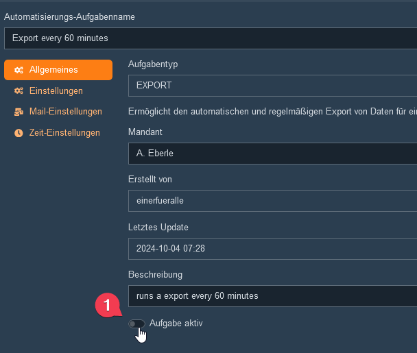 Aktivierung von Aufgaben