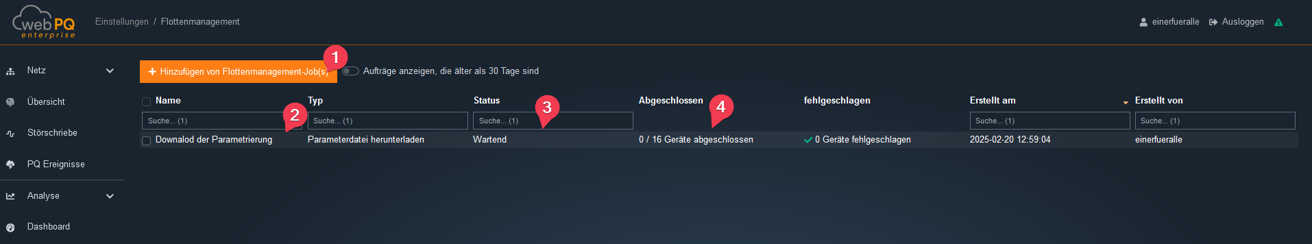 Flottenmanagement Status