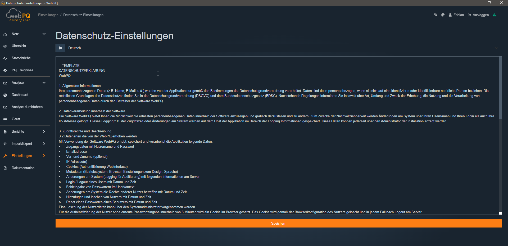 Einstellungen Übersicht