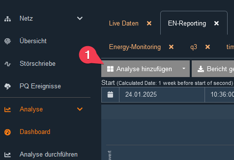 Analyse hinzufügen