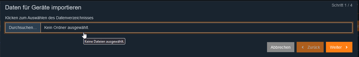 DatenImport Auswahl