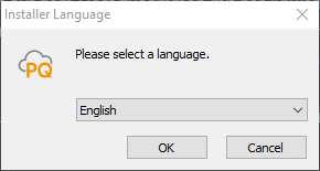 Installation assistant with language selection