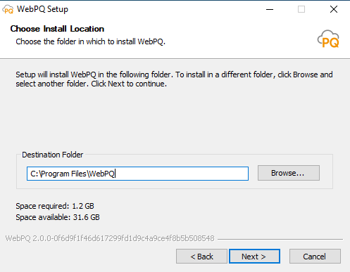 Installation assistant with target directory selection