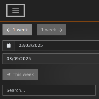 Compact navigation bar with hamburger menu
