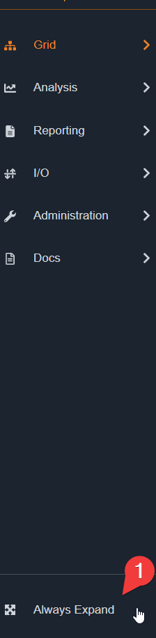 Collapsed navigation bar with compact icons