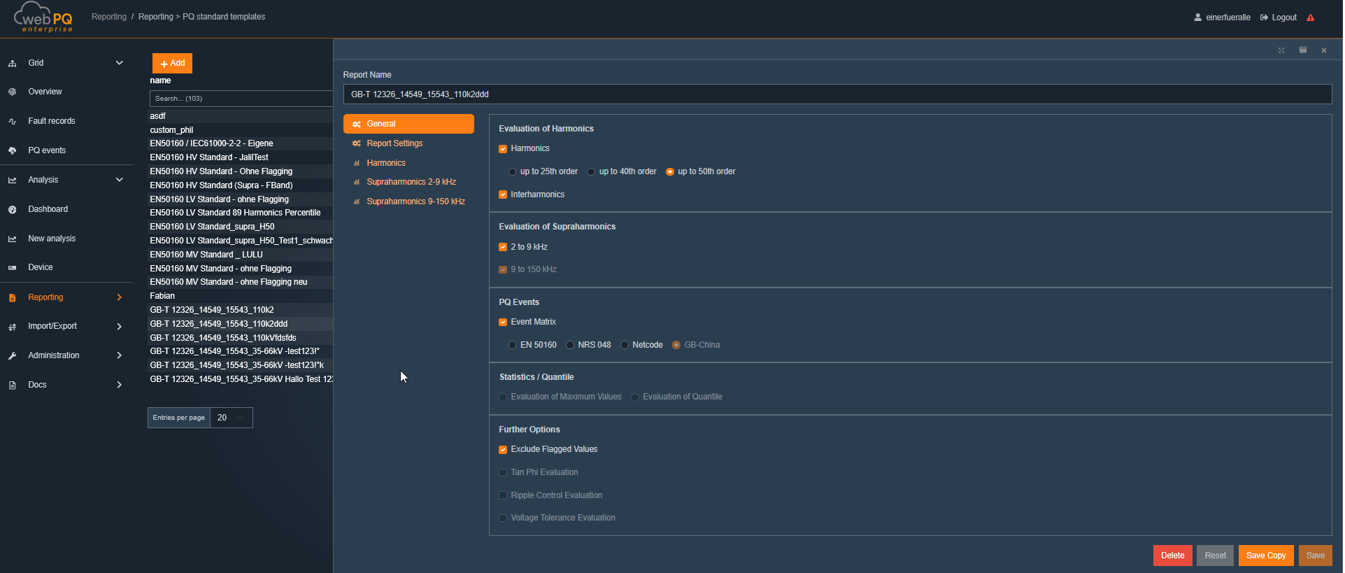 Thresholds for Power Quality Standards