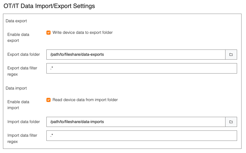 Administration interface