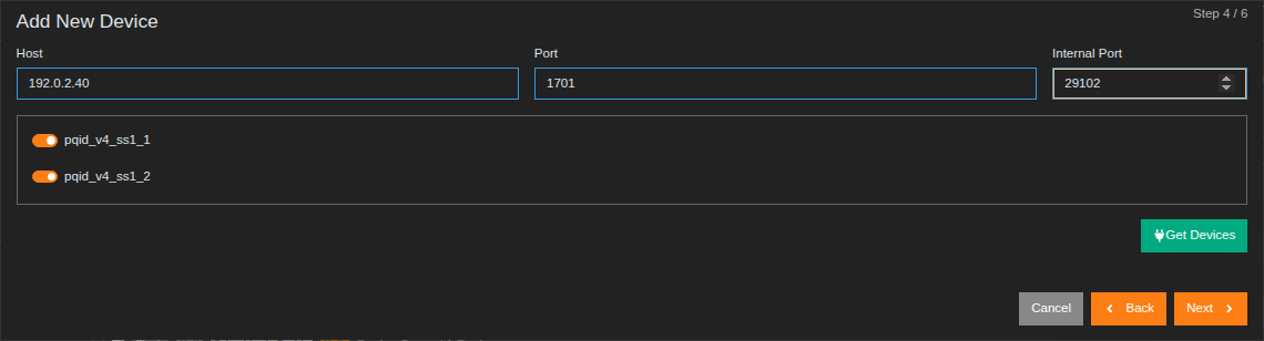 PQI-D device creation connection step