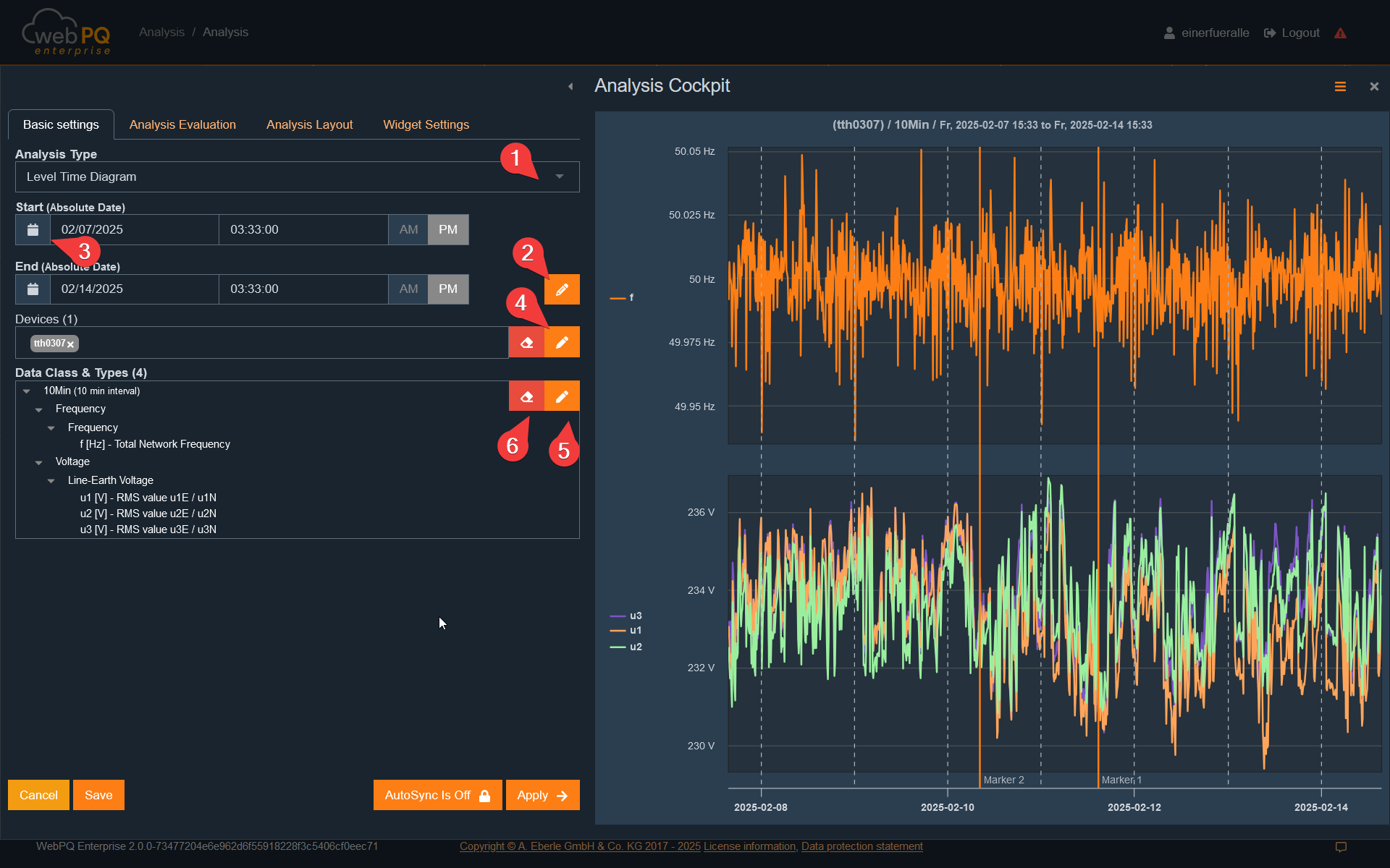 Analysis Settings